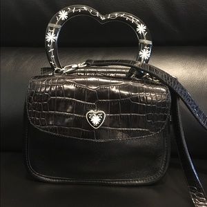 Brighton handbag w/ black & white heart handle